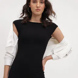 The Roadster Lifestyle Co. Solid Mini T-shirt Dress-image-32