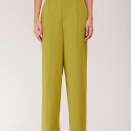 Fablestreet Green Straight Fit Mid Rise Trousers image 1