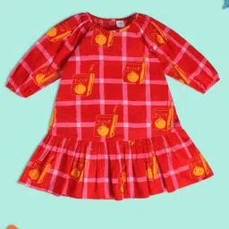 MINIKLUB Kids Red Printed Full Sleeves Dress-image-27