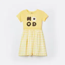 Fame Forever by Lifestyle Girls Yellow Checks Dress-picture-21