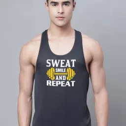 Friskers Black Regular Fit Graphic Sports Vest-image-60