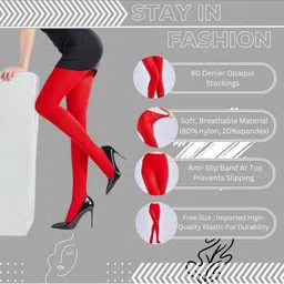 NESKA MODA Pack Of 2 High-Rise Opaque Stockings image 3