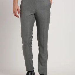 Turtle Grey Slim Fit Chequered Trousers-picture-32