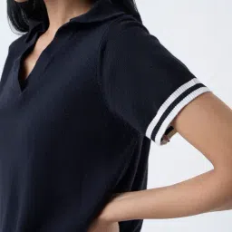 studiofit women Studiofit by Westside Black Ribbed T-Shirt image 4