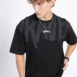 glitchez Men Printed Drop-Shoulder Sleeves Oversized T-shirt-picture-10