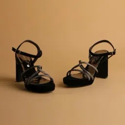 Eridani Women's Shirin Black Ankle Strap Sandals-picture-13