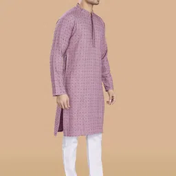 PulseIQ Men Embroidered Chikankari Kurta image 2