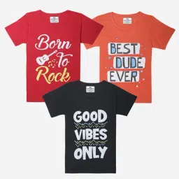 Vimal Jonney Girls Multicolor Printed T-Shirt (Pack Of 3)-image-2