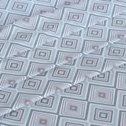 Maspar Jude Teal Cotton Geometric 144 TC Double Flat Bedsheet with 2 Pillow Cases image 4