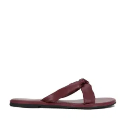Forever 21 Women's Maroon Cross Strap Sandals image 1