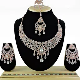 VATSALYA creation Women Rose Gold Jewellery Set-picture-29