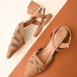 Rocia by Regal Women's Beige Ankle Strap Sandals-image-47