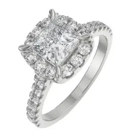Emori 18k White Gold & Diamond Princess Cut Bridal Ring-picture-15