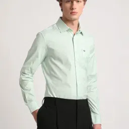 The Bear House Green Cotton Slim Fit Shirt-picture-21