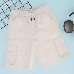 Pantaloons Junior Boys Grey Cotton Solid Shorts-image-77