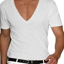 StyleCast x Revolte Men V-Neck Raw Edge T-shirt-picture-27