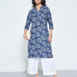 Rangmanch By Pantaloons Blue Regular Fit Printed Kurta image 4