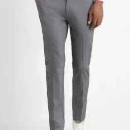 Peter England Perform Grey Slim Fit Trousers-picture-27