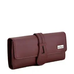 Bellissa Wine Solid Tri-Fold Wallet for Women-picture-18