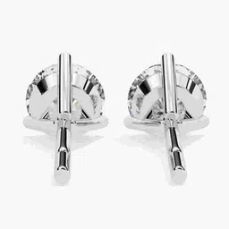 VALANOVA Hallmarked 18Kt White Gold Diamond Studded Earrings - 1.30 g image 3
