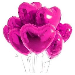 Bubble Trouble 18 inches Pink Heart Shape Party Decorative Foil Balloon - Pack of 5-picture-20