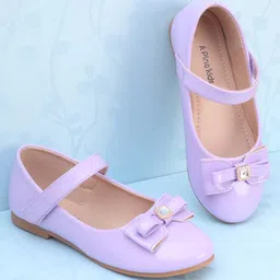 Pine Kids Ballerina with Velcro Closure &  Bow Applique - Purple-picture-35