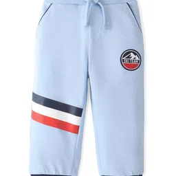 Babyhug Cotton Looper Knit Lounge Pant Text Print - Blue-picture-14