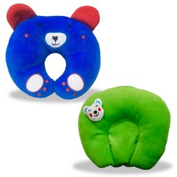 Chinmay Kids Mustard Seeds, Polyester Fibre Animals Baby Pillow Pack of 2 Blue, Green-picture-20