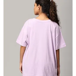 The Mom Store Half Sleeves Mama Text Printed Oversized Maternity Tee - Lavender image 3