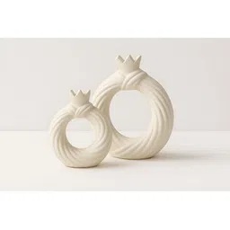 GLOBALLY INDIAN 2-Pieces Crowned Loop Modern Decor Vase image 5