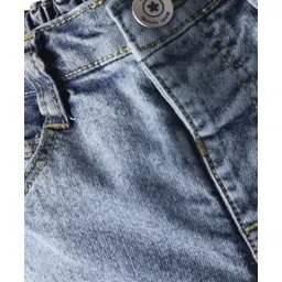 Babyhug Denim Full Length Washed Cut & Sew Jeans With Stretch - Blue image 3