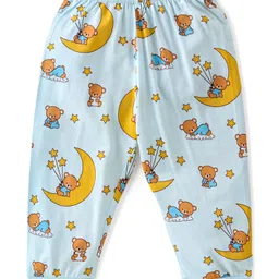 Babyoye Cotton Modal Full Sleeves Night Suit With Teddy Print - Blue image 4