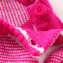 Babyhug Knitted Full Sleeves Pullover Sweater with Checkered & Star Design - Pink image 4