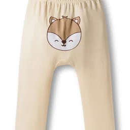 Babyoye 100% Cotton Interlock Knit Full Length Diaper Leggings With Eco Jiva Finish & Animal Print Pack Of 2 - Green & White image 3