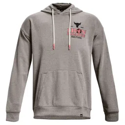 Under Armour Grey Cotton Regular Fit Printed Hooded Sweatshirt image 3