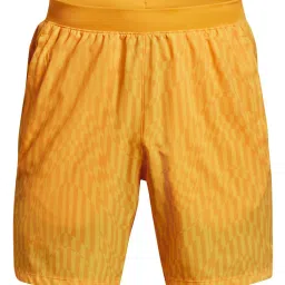 Under Armour Yellow Fitted Self Pattern Sports Shorts image 3