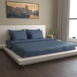 Mark Home Premium Stripes 400 TC Navy Bed Linen Set-image-18