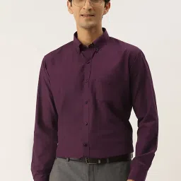 English Navy Wine Slim Fit Shirt image 1