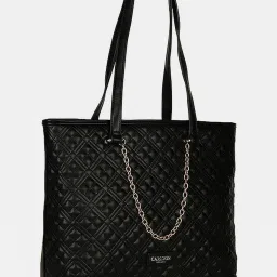 Carlton London Black Quilted Medium Tote Handbag image 1