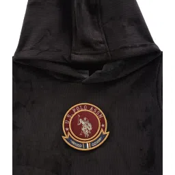 U.S. Polo Assn. Kids Black Applique Full Sleeves Sweatshirt image 3