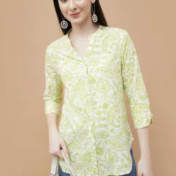 Colour Me by Melange Yellow Cotton Print Tunic image 1