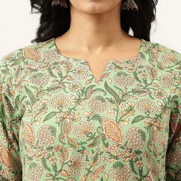 SPARSA Women Ethnic Motifs Printed Regular Pure Cotton Kurta with Palazzos image 2