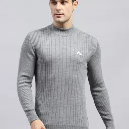Monte Carlo Grey Regular Fit Texture Pullover image 1