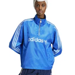 Adidas Originals Blue Relaxed Fit Logo Printed Sports Jacket image 1