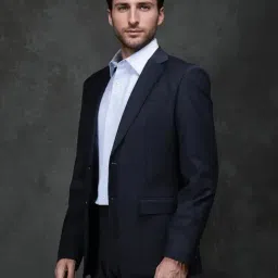 Rare Rabbit Navy Slim Fit Fit Solid Formal Suit image 4