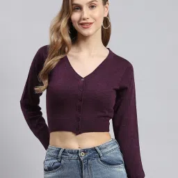 Monte Carlo Wine Wool Crop Cardigan image 1