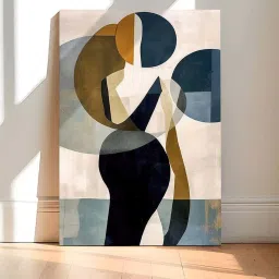 Art Street Multicolor Round Circle Stretched Canvas Painting image 1