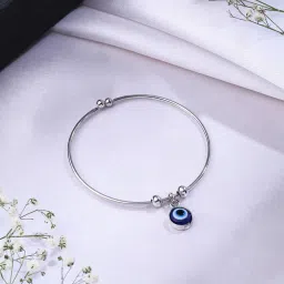 NVR Silver Plated Evil Eye Adjustable Bracelet for Women image 1