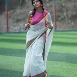 Suta White Cotton Solid Saree Without Blouse-picture-25