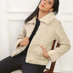 Globus Women Camel Brown Soft Functional Spread Collar Front Zip Winterwear Jacket-picture-13
